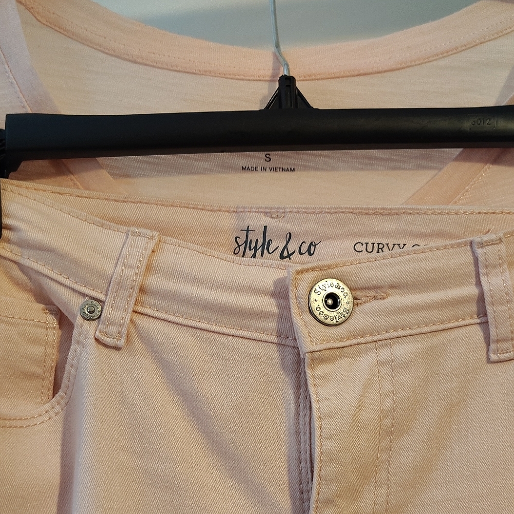 Style & Co Light Pink Curvy Fit Jeans
